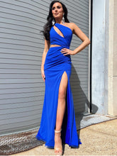 One Shoulder Cutout Long Mermaid Prom Dress With Slit