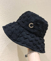 Casual Versatile Black Bucket Hat Foldable