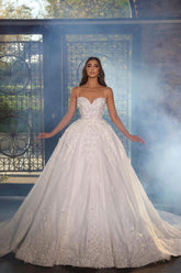 Bmbridal Spaghetti-Straps Ball Gown Wedding Dress Sleeveless With Appliques