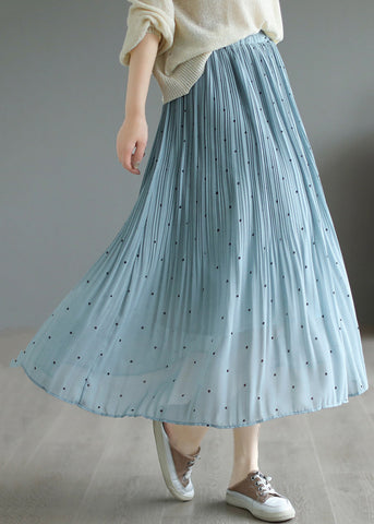 Blue Chiffon Pleated Skirts Oversized Exra Large Hem Summer Blue Chiffon Pleated Skirts Oversized Exra Large Hem Summer