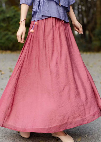 Bohemian Red Wrinkled Elastic Waist Patchwork Cotton Skirts Summer Bohemian Red Wrinkled Elastic Waist Patchwork Cotton Skirts Summer