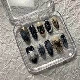 Hot SaleHalloween Carnival Terror 3D 10Pcs Press On Nails Medium AlmondHandmade Artificial Gel Nail Press-On Nails