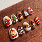 Hot SaleChristmas Nails Press On NailsHandmade Artificial Gel Nail Press-On Nails
