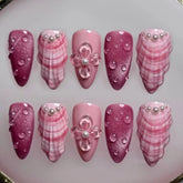 3D Pink Shells NailsCarefully designed pure handmade press-on gel nails