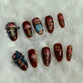 Hot SaleDemon King Poison MushroomHandmade Artificial Gel Nail Press-On Nails