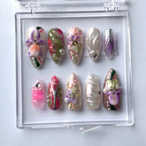 3D FlowerCarefully designed pure handmade press-on gel nails