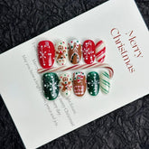 Hot SaleChristmas Snow & CookieHandmade Artificial Gel Nail Press-On Nails