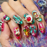 Hot SaleChristmas StarHandmade Artificial Gel Nail Press-On Nails