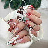 NewChristmas GingerbreadCarefully designed pure handmade press-on gel nails