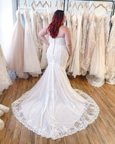 Bmbridal Spaghetti-Straps Plus Size Wedding Dress Lace Mermaid Sleeveless