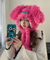 Stylish Rose Warm Fuzzy Wool Lined Bonnie Hat