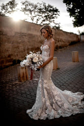 BMbridal Sweetheart Mermaid Wedding Dress With Lace Appliques