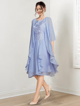A-Line/Princess Scoop Knee-Length Mother of the Bride Dresses