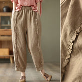 Women Summer Retro Casual Loose Trim Pants