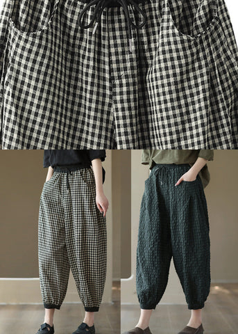 Blackish Green Tie Waist Cozy Crop Pants Blackish Green Tie Waist Cozy Crop Pants