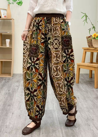 Boutique Yellow Elastic Waist Silk Linen Crop Harem Pants Boutique Yellow Elastic Waist Silk Linen Crop Harem Pants