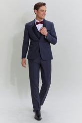 Men's Grey 3 Piece One Button Tuxedo
