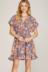 Full Size Kimono Sleeve Resort Mini Dress