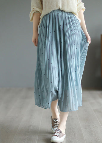 Blue Chiffon Pleated Skirts Oversized Exra Large Hem Summer Blue Chiffon Pleated Skirts Oversized Exra Large Hem Summer
