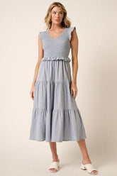 Ruffled Tiered Midi Dress