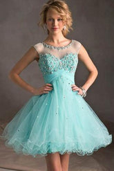 Tiffany Tulle Lace Homecoming Dress, Perfect Short Prom Dresses