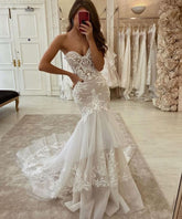 BMbridal Sweetheart Mermaid Tulle Lace Wedding Dress Online