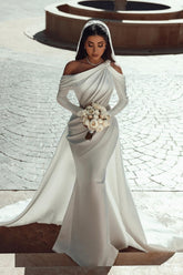 Bmbridal Long Sleeves Mermaid Wedding Dress Overskirt Online