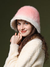 Women Winter Warm Gradient Color Plush Hat