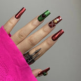 NewChristmas Metal GiftCarefully designed pure handmade press-on gel nails