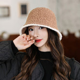 Women Winter Artsy Knitted Spliced Warm Hat