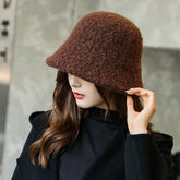 Women Winter Solid Korean Style Wool Hat