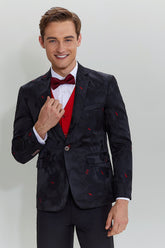 Black Notched Lapel Single Breasted Blazer