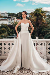 Bmbridal Sweetheart Mermaid Wedding Dress Slit With Detachable Skirt