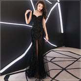 Toast Dress Red Bridal Fishtail Long Summer Dress Sequin Sling Evening Dress Banquet for Women