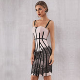 Sexy Summer Bandage Dress Women Vestido Bodycon Lace Spaghetti Strap Club Dress Midi Celebrity Runway Party Dress