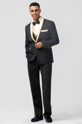 Black Shawl Lapel 3 Pieces Formal Prom Men's Suits