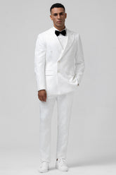White Peak Lapel Double Breasted 2 Pieces Formal Men's Suits