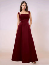 Elaborate Bow Back Satin Bridesmaid Dress With Pocket