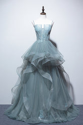 Lace Long Prom Dresses, Green Lace Long Formal Evening Dresses