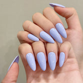 Handmade Press on Nails Simple and Elegant Almond-shaped Nail Tips in Light Purple for Everyday Wear