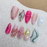 Hot SaleFlower Vine and FlowerHandmade Artificial Gel Nail Press-On Nails