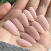 Matte Pink Almond NailsCarefully designed pure handmade press-on gel nails