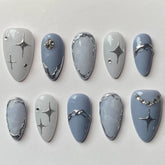 Hot SaleGrey MinimalistHandmade Artificial Gel Nail Press-On Nails