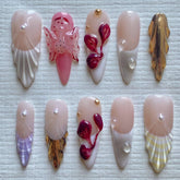 Pink MothCarefully designed pure handmade press-on gel nails