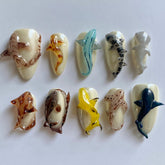 3D Handmade Shark World NailsCarefully designed pure handmade press-on gel nails