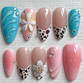 Hot SaleHandmade French Leopard Print NailsHandmade Artificial Gel Nail Press-On Nails