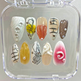 Pearls and ShellsCarefully designed pure handmade press-on gel nails