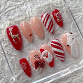 Hot SaleHappy Christmas, Little Deer NailsHandmade Artificial Gel Nail Press-On Nails