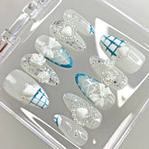 Hot SaleHeart RosesHandmade Artificial Gel Nail Press-On Nails