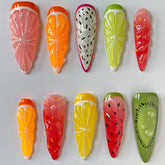 JuicyCarefully designed pure handmade press-on gel nails